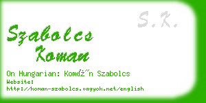 szabolcs koman business card